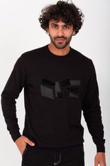 Men's Rounded Neck Padded With Unqiue Modern Pattern Pullover