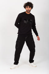 Men's Rounded Neck Padded With Unqiue Modern Pattern Pullover