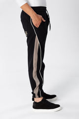 Men's Sweatpants With Elastic Waistband In The Middle And Different sides Color