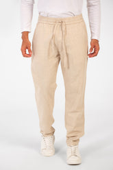 Men's Pure Linen Basic Trousers Pants With Elastic waistband Comfortable And Practical