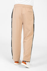 Men's Wide Leg Side Stripes Linen Sweatpants