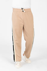 Men's Wide Leg Side Stripes Linen Sweatpants