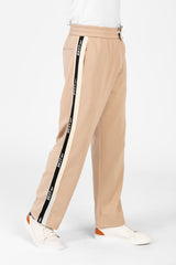 Men's Wide Leg Side Stripes Linen Sweatpants