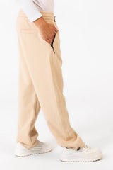 Men's Tomato Oversized Sweatpants With Elastic Waistband And Modern Zipper Pockets