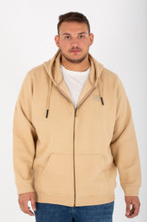 Men's Big Size Padded Hooded Full Zipper Made Of Soft Melton Basic Sweatshirt