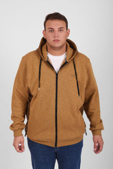 Men's Padded Hooded Full Zipper Baisc Big Size Sweatshirt