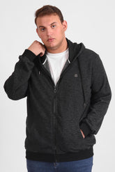 Men's Big Size Padded Hooded Full Zipper Basic Unique Sweatshirt