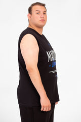 Men's Big Size Tomato Summer Sleeveless T-Shirt With Modern Front Print