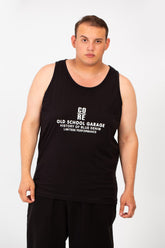 تي شيرت رجالي بمقاس كبير وياقة واسعة وطبعة نص أمامية