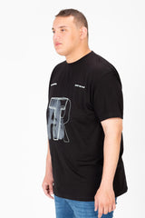 تي شيرت رجالي كبير الحجم مطبوع بأكمام نصفية ورقبة دائرية