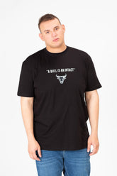 تي شيرت رجالي مطبوع برقبة دائرية مقاس كبير