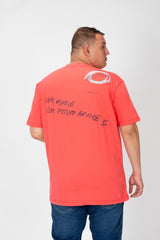 تي شيرت رجالي مطبوع برقبة دائرية ومقاس كبير