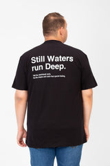 Men's Big Size Round Neck Text Print Short Sleeves T-shirt