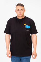 Men's Big Size Round Neck Text Print Short Sleeves T-shirt