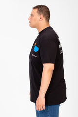 Men's Big Size Round Neck Text Print Short Sleeves T-shirt