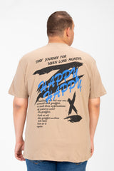 Men's Big Size Printed Round Neck T-shirt With Short Sleeves