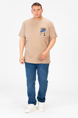 Men's Big Size Printed Round Neck T-shirt With Short Sleeves