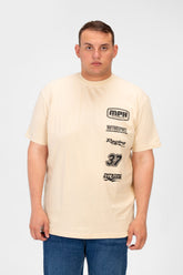 تي شيرت رجالي كبير الحجم مطبوع بأكمام قصيرة ورقبة دائرية