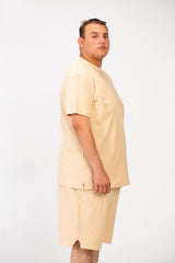 Men's Big Size Outfit Half Sleeved T-shirt And Short Made Of Comfortable Practical Material