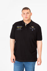 تي شيرت بولو رجالي مطبوع بنصف زر كبير الحجم