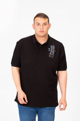 تي شيرت بولو رجالي كبير الحجم بنصف كم وياقة نصف زر