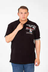 تي شيرت بولو رجالي مطبوع بمقاس كبير وأكمام قصيرة مصنوع من خامة عالية الجودة