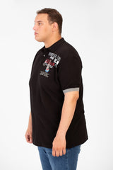 تي شيرت بولو رجالي مطبوع بمقاس كبير وأكمام قصيرة مصنوع من خامة عالية الجودة