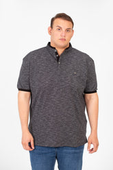 تي شيرت بولو رجالي كبير الحجم بأكمام قصيرة وأزرار أمامية نصفية أساسية