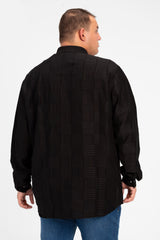 قميص رجالي عصري كبير الحجم بأكمام طويلة