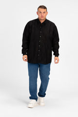 قميص رجالي عصري كبير الحجم بأكمام طويلة