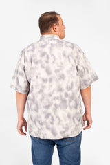 Men's Big Size Short Sleeve Tie Dye Shirt With Front Pocket