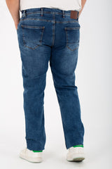 بنطلون جينز رجالي مستعمل مقاس كبير بخمسة جيوب وألوان أساسية