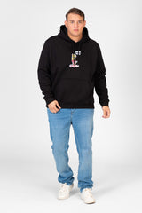 Men's Big size Hoodie With Graphic Print And Front Pocket
