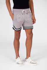 Men's Melton Short With A Print On The Front And Elastic In The Middle