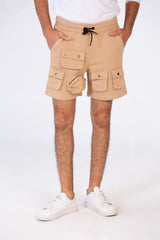 Men's Melton Short With Distinctive Front Pockets And An Elastic Band In The Middle