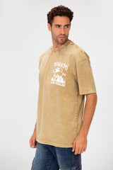 Men's Bolivar Oversized Tomato Print Short Sleeves Crew Neck T-shirt