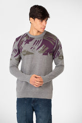 Men's Jakar Printed Crew Neck Pullover Sweater