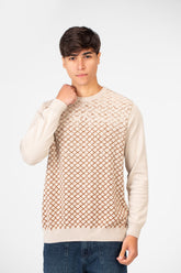 Men's Jakar Sweater Pullover With Round Neck And Sleeves