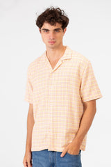 Men's Half Sleeve Dotted Slim Fit Front Button Shirt