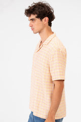 Men's Half Sleeve Dotted Slim Fit Front Button Shirt