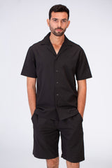 Mens Two Pieces Outfit Half Sleeved Shirt And Short Made Of Comfortable Summer Material