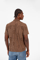 Men's Half Sleeve Jakar Shirt With Breathable Fabric In High Quality Modern Design