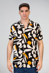 Mens Half Sleeved Jakar Printed Slim Fit Shirt With Cotton Viscose Material