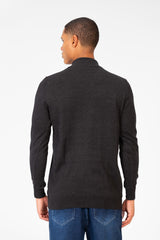 Men's Plain Pullover With High Collar And Long Sleeves