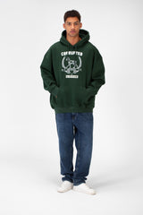 سويت شيرت رجالي كاجوال كبير الحجم بغطاء رأس مطبوع على الجهة الأمامية مصنوع من مادة ميلتون