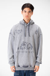 Men's Washed oversized Hood sweatshirt