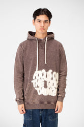 Men's Washed printed sweatshirt with a front kangaroo pocket