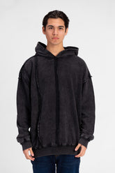 Men's Washed Oversized Hooded Sweatshirt Unique Cut