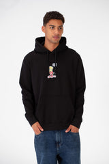 Men's Hood Sweatshirt With Front And Back Print Made Of Melton Material