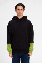 Men's Cutting Oversized Hooded Sweatshirt